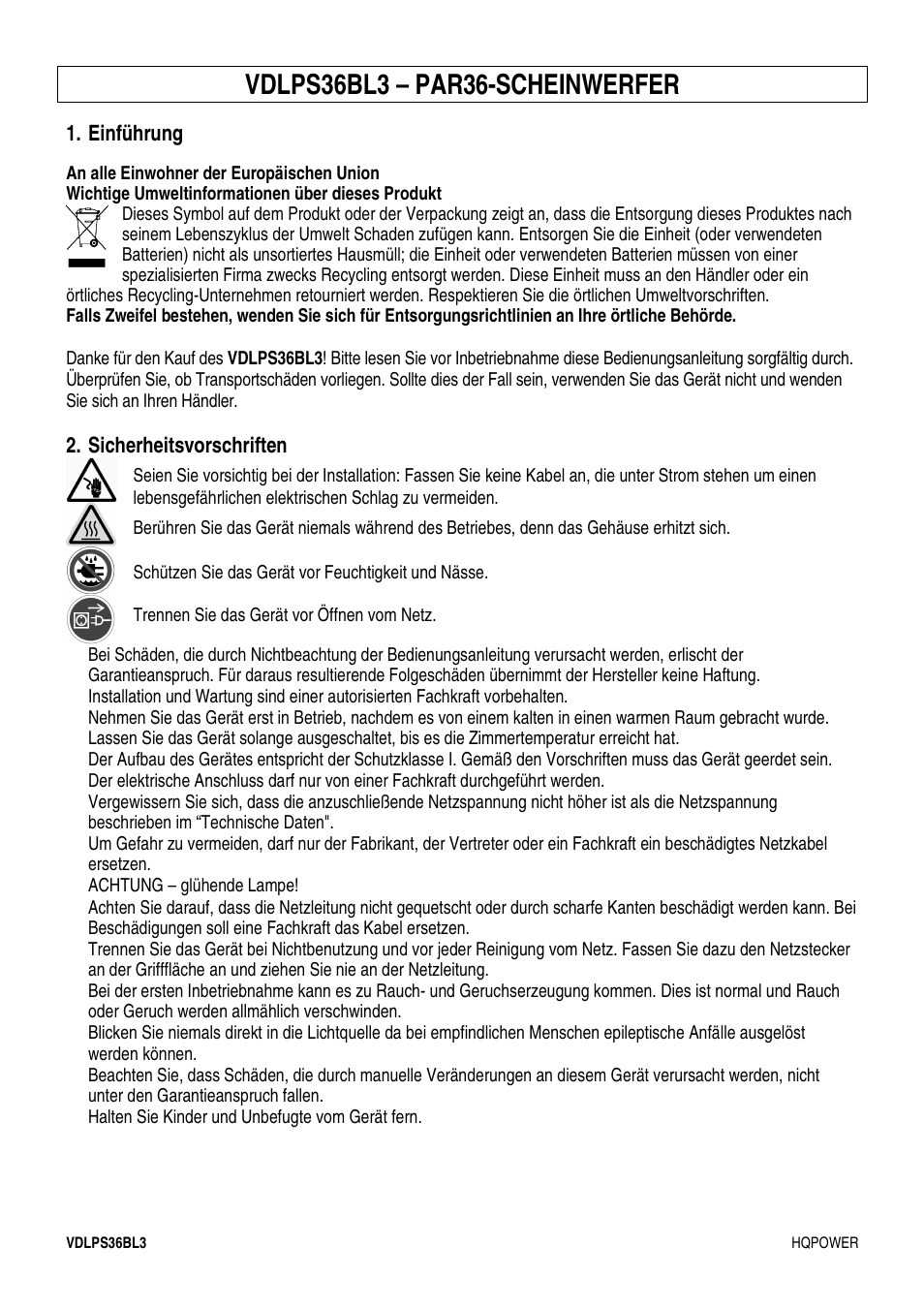 Velleman VDLPS36BL3 User Manual | Page 12 / 14