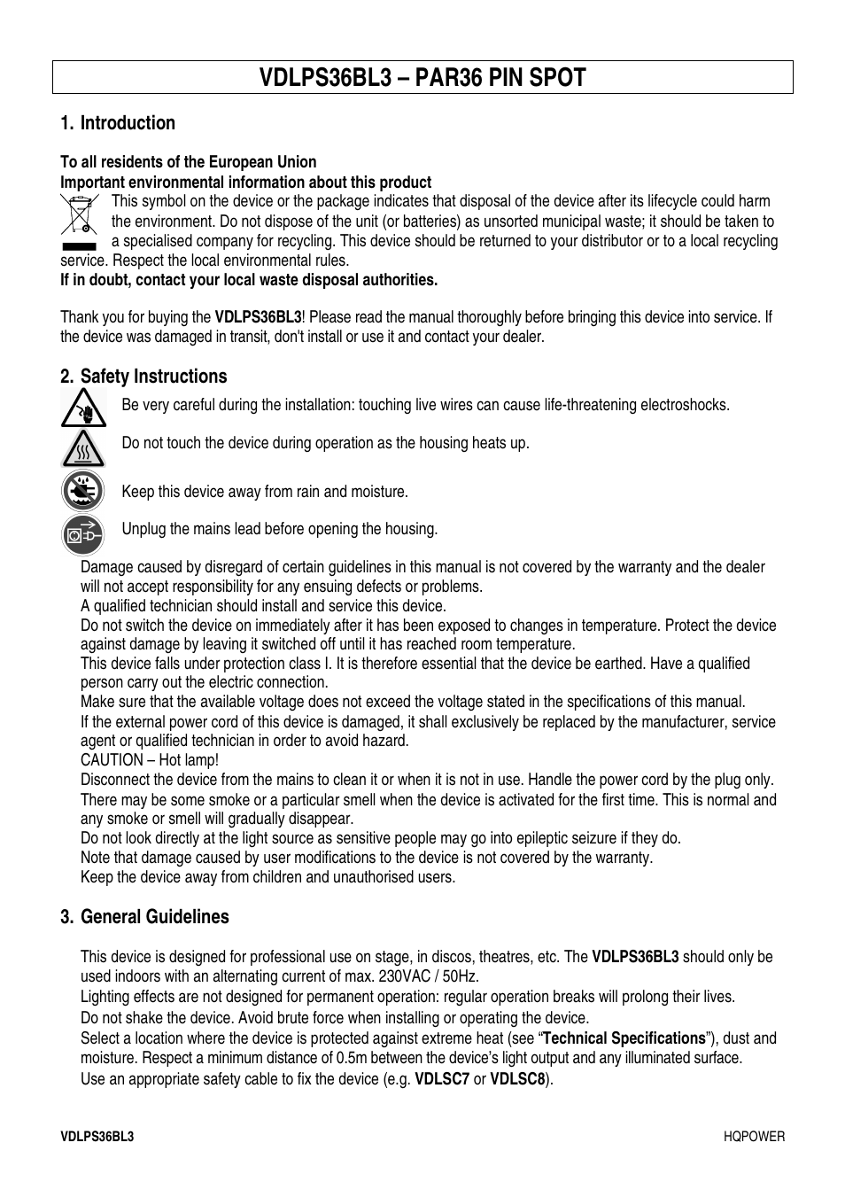 Velleman VDLPS36BL3 User Manual | Page 3 / 14