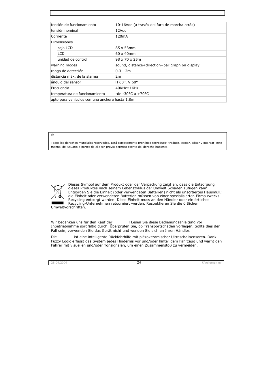 Bedien, Nungs, Sanlei | Itung | Velleman SPBS10 User Manual | Page 24 / 31