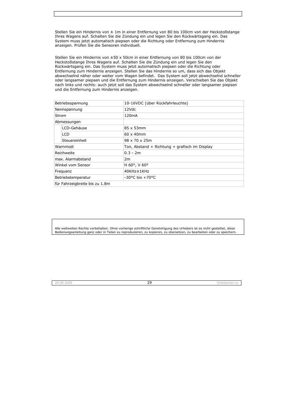 Velleman SPBS10 User Manual | Page 29 / 31