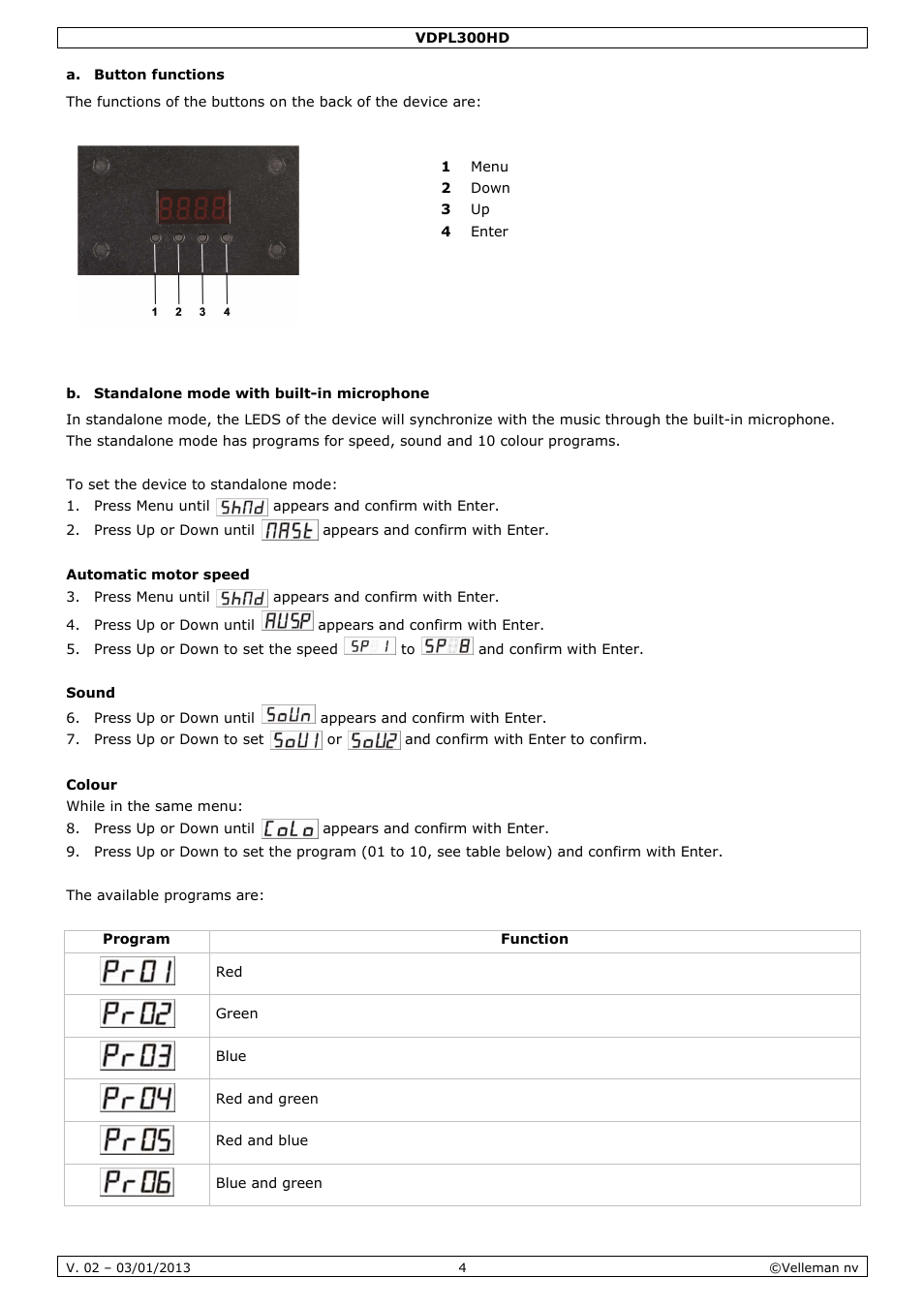 Velleman VDPL300HD User Manual | Page 4 / 31