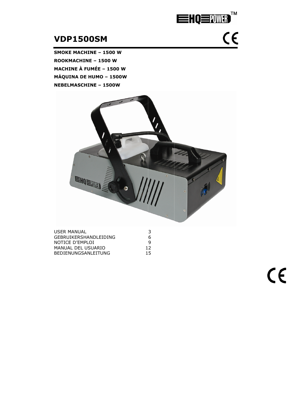 Velleman VDP1500SM User Manual | 19 pages