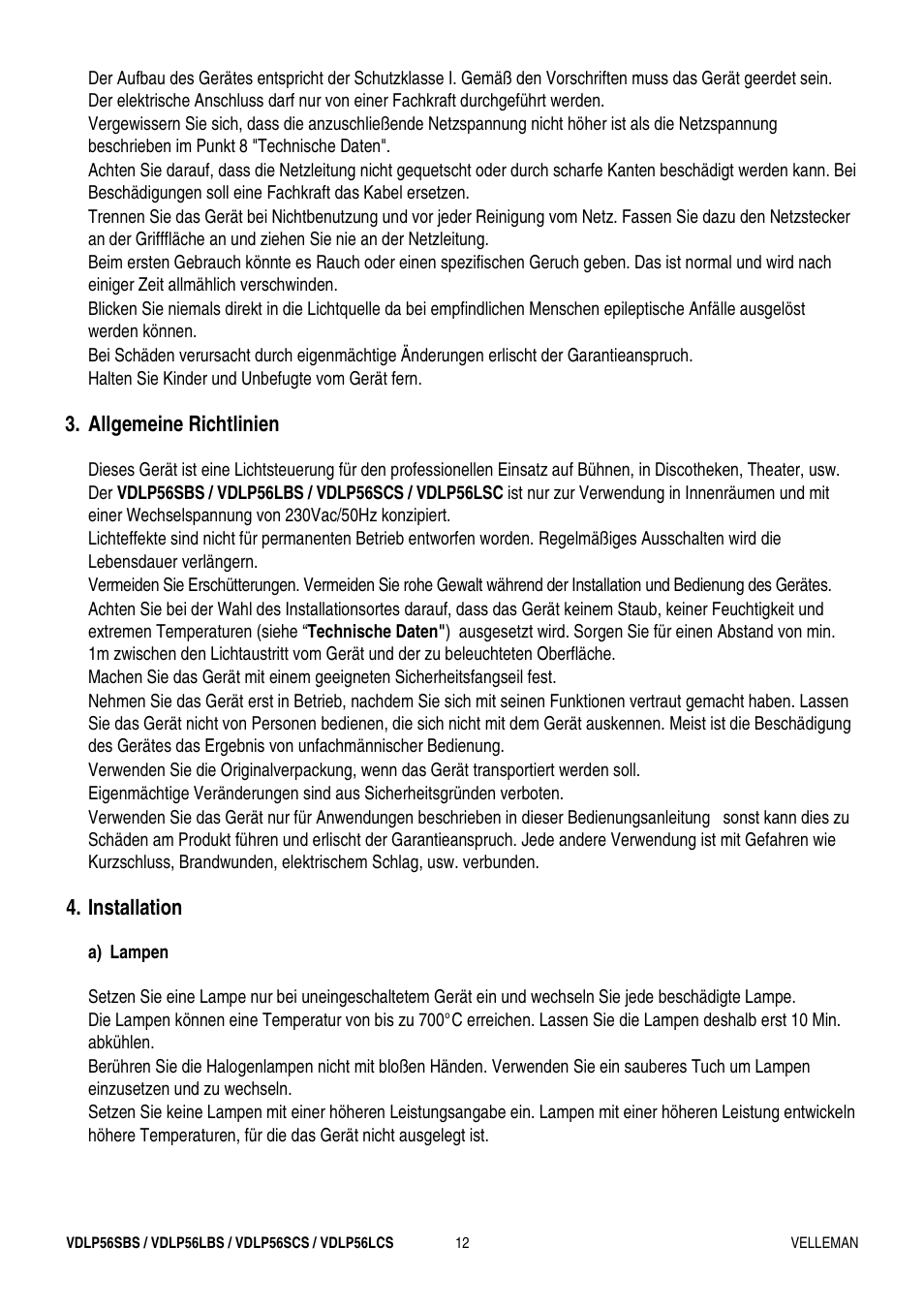Velleman VDLP56LBS User Manual | Page 12 / 16