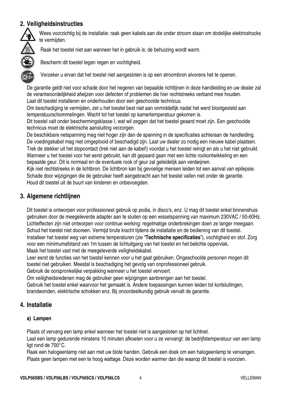 Velleman VDLP56LBS User Manual | Page 4 / 16
