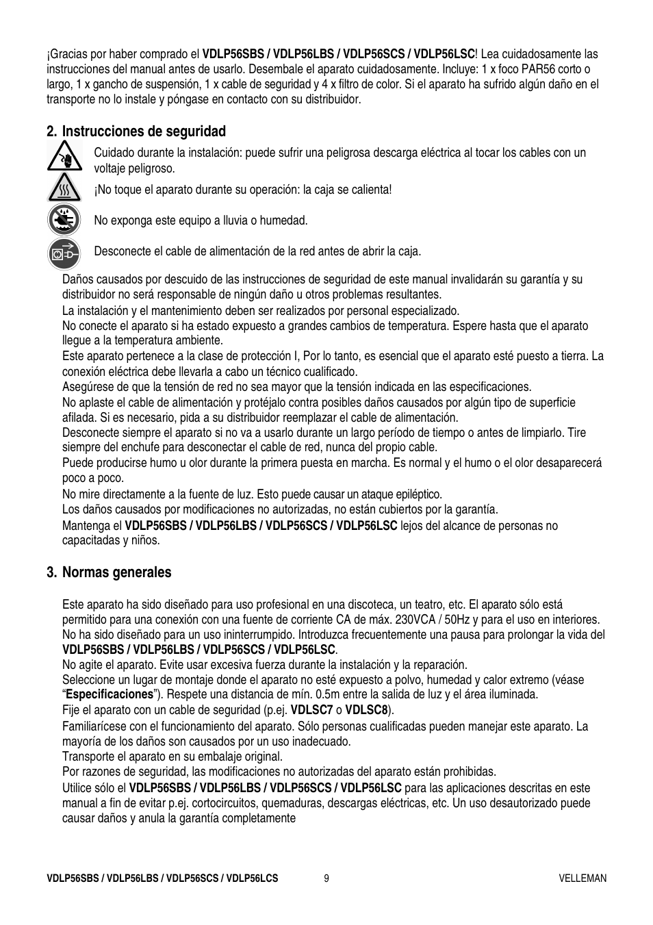 Velleman VDLP56LBS User Manual | Page 9 / 16