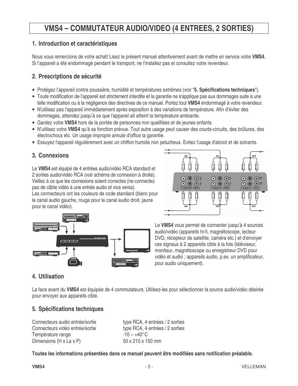Velleman VMS3 User Manual | Page 3 / 5