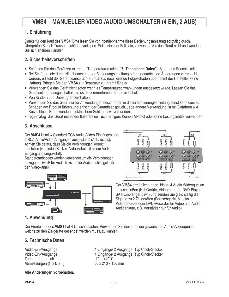 Velleman VMS3 User Manual | Page 5 / 5