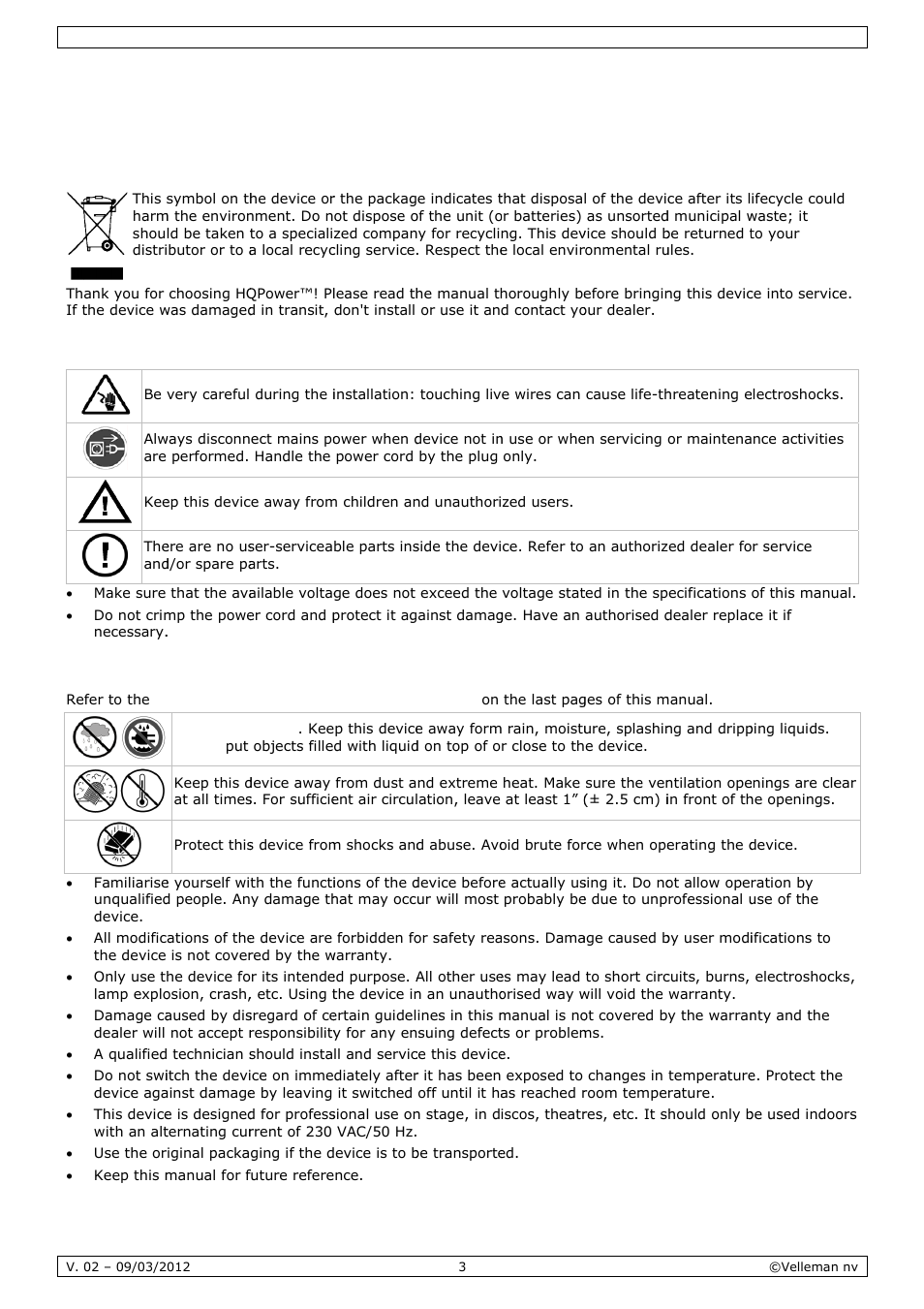User manual, Er man, Nual | Introdu, Safety, Genera, Uction, Instruct, Al guideli, Tions | Velleman VDSMP33 User Manual | Page 3 / 25