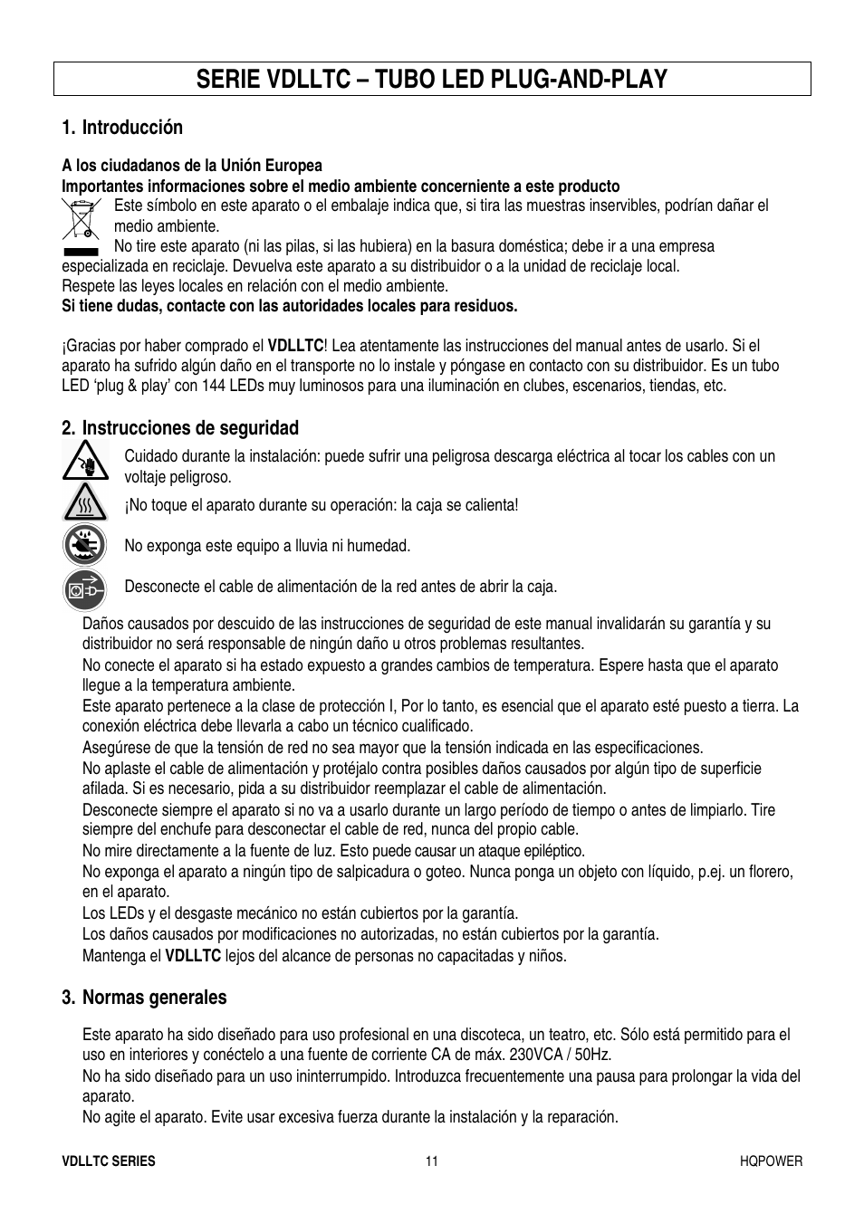 Serie vdlltc – tubo led plug-and-play | Velleman VDLLTC series User Manual | Page 11 / 16