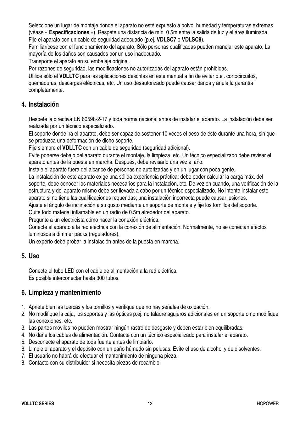 Velleman VDLLTC series User Manual | Page 12 / 16