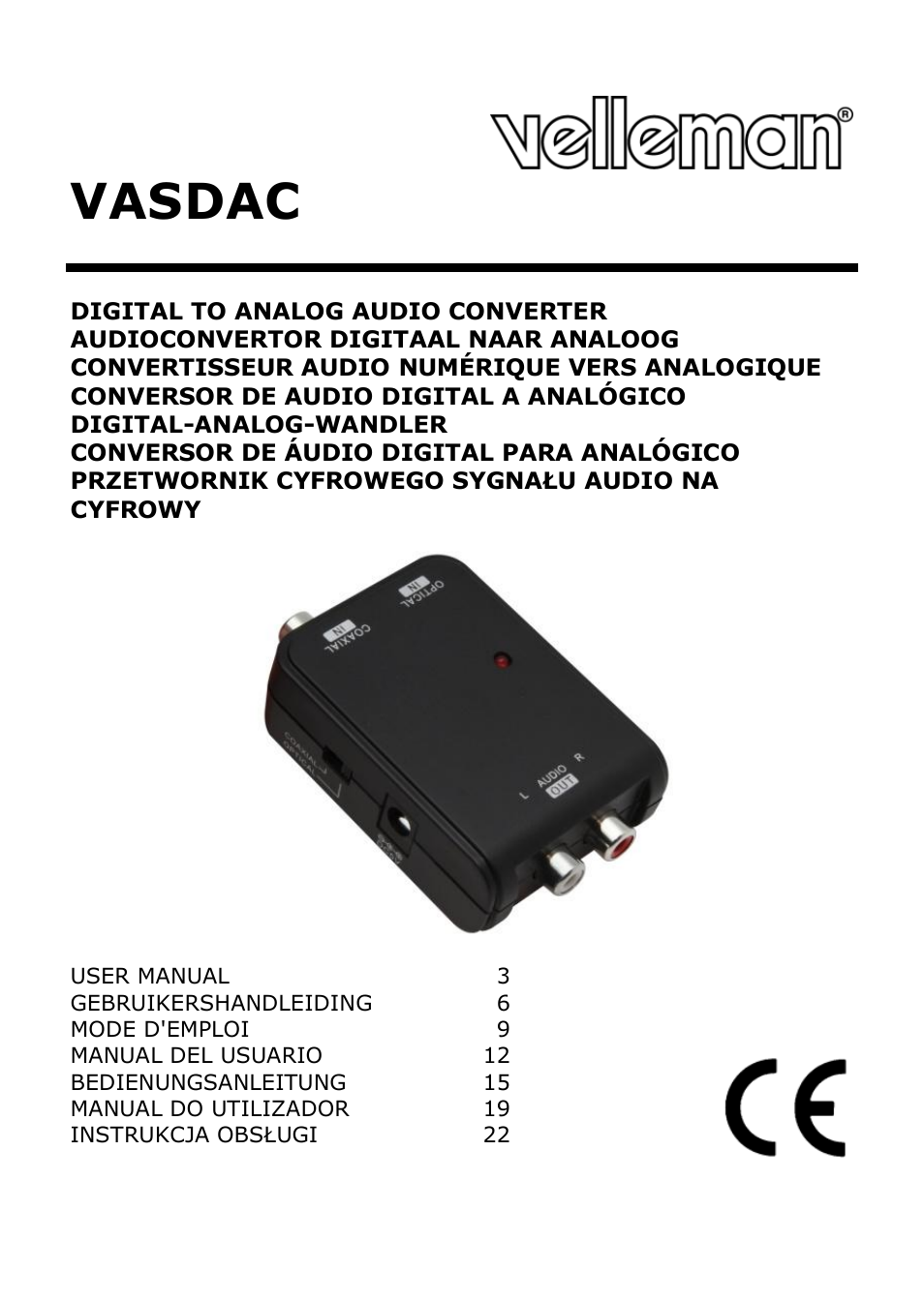 Velleman VASDAC User Manual | 29 pages