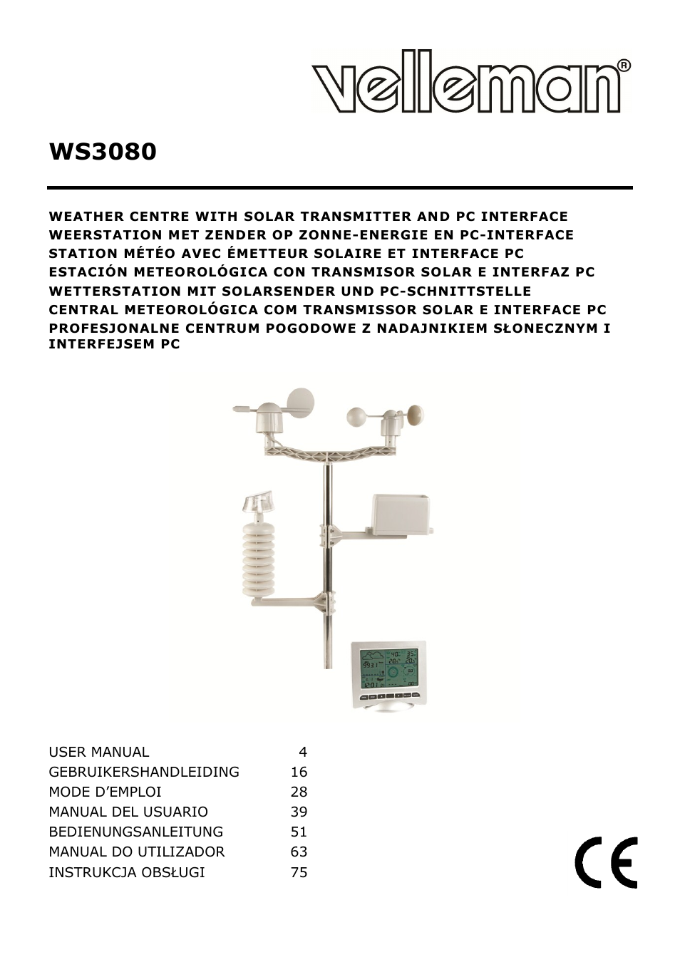 Velleman WS3080 User Manual | 90 pages