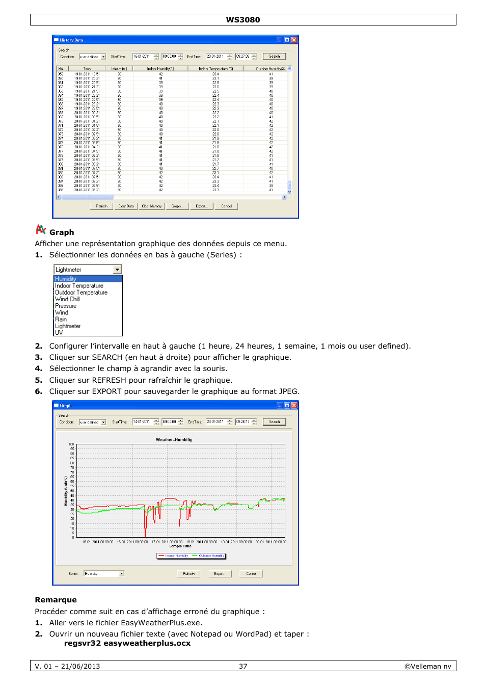Remarque | Velleman WS3080 User Manual | Page 37 / 90