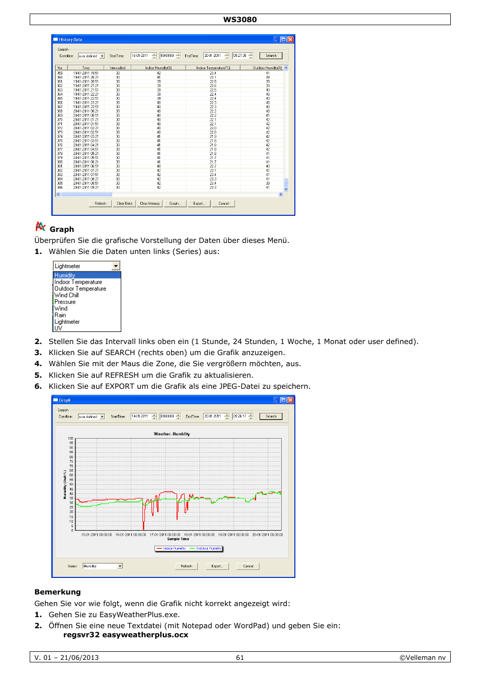 Bemerkung | Velleman WS3080 User Manual | Page 61 / 90