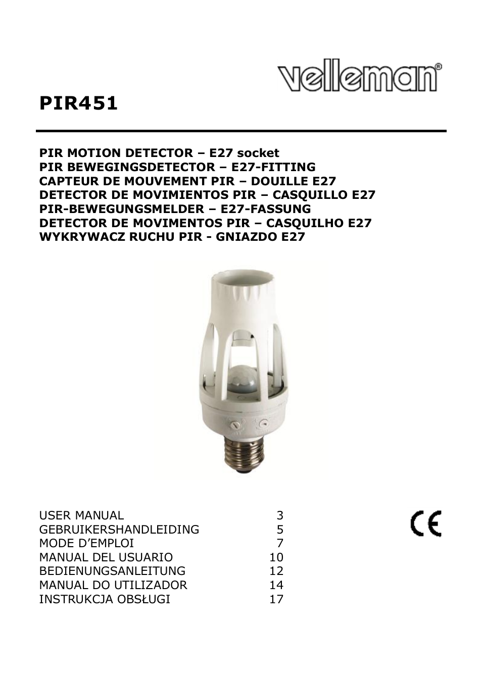 Velleman PIR451 User Manual | 26 pages