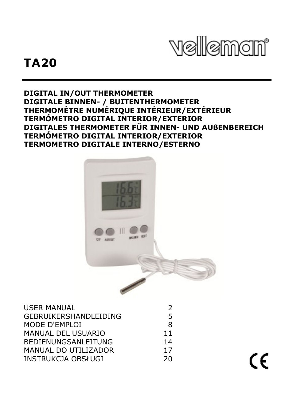 Velleman TA20 User Manual | 29 pages