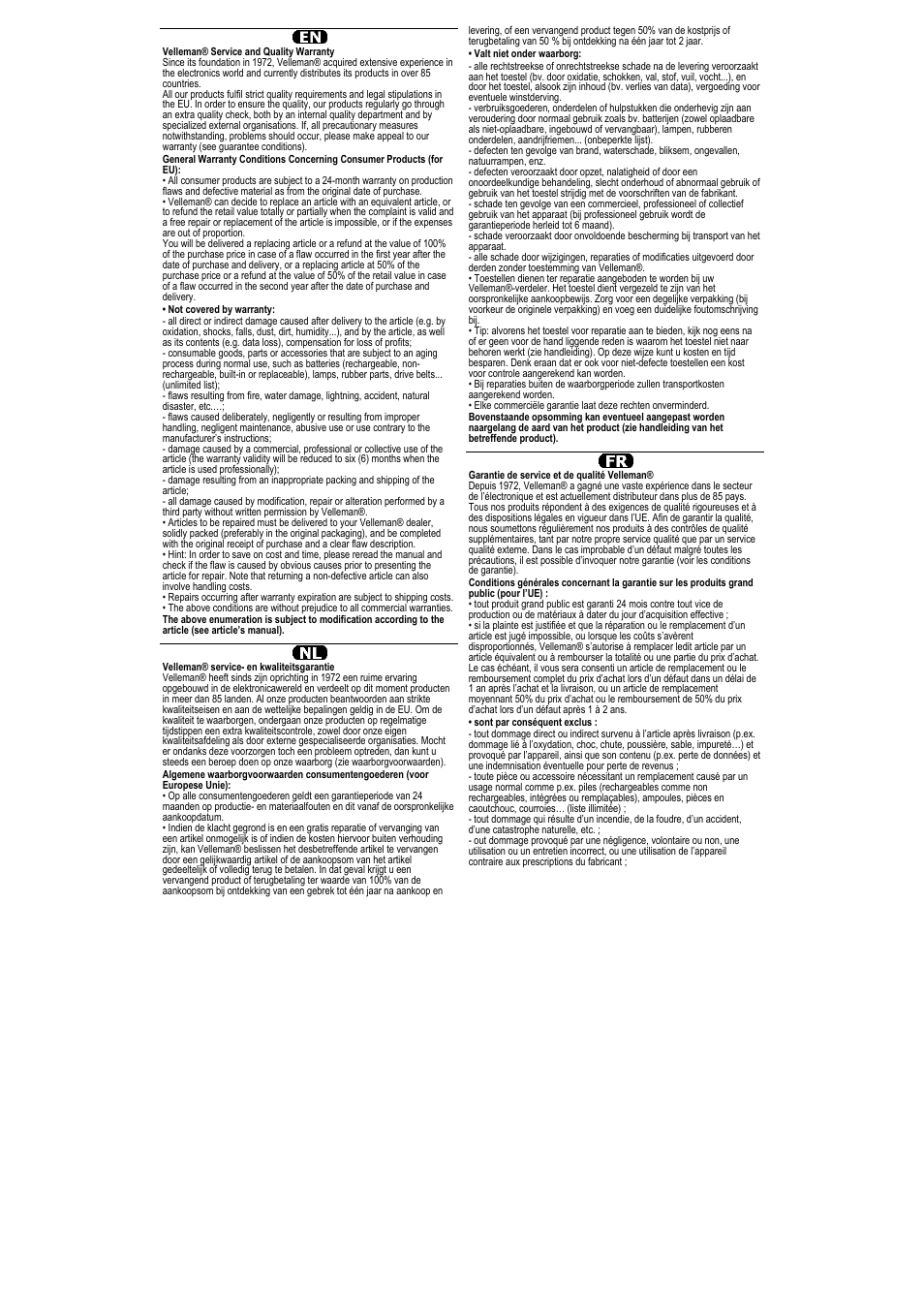 Velleman VTLAMP5W User Manual | Page 16 / 18