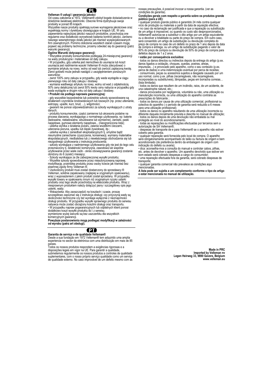 Velleman VTLAMP5W User Manual | Page 18 / 18