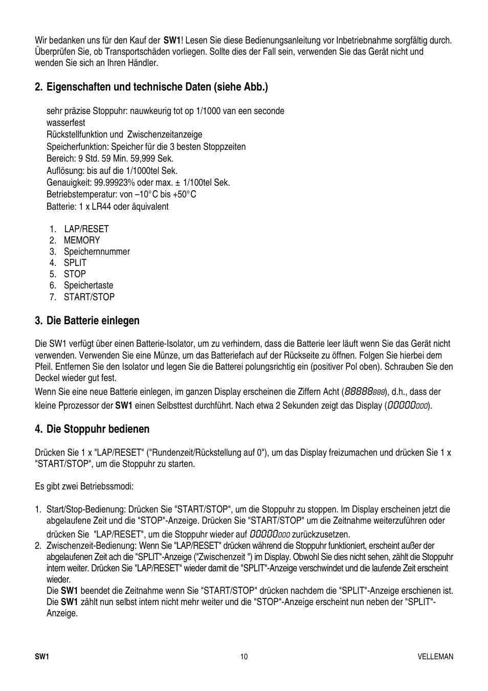 Velleman SW1 User Manual | Page 10 / 11