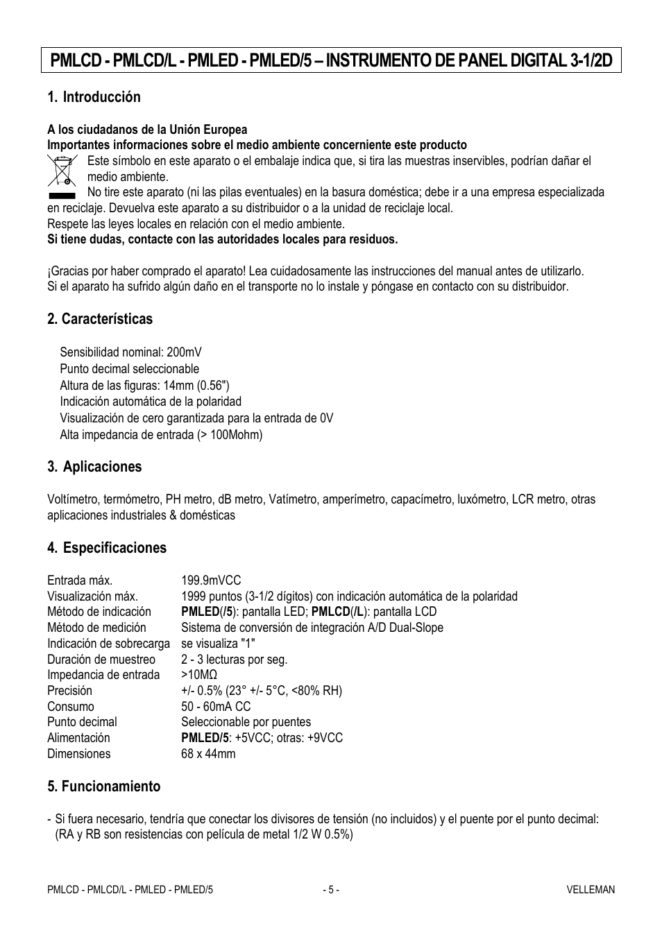 Velleman PMLCD User Manual | Page 5 / 7