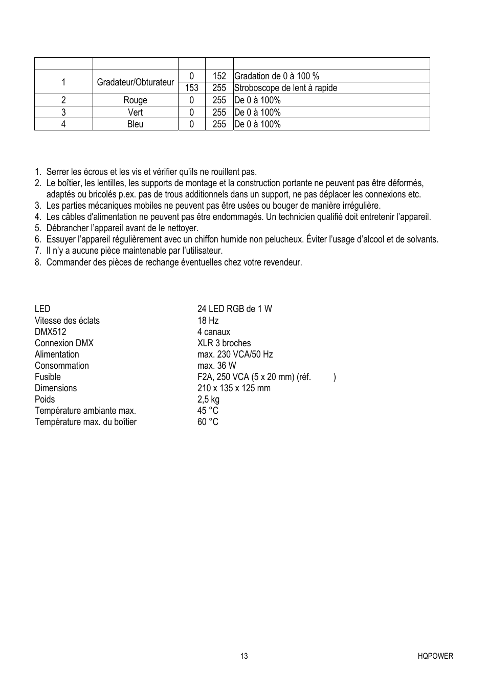 Velleman VDPLW2401 User Manual | Page 13 / 21