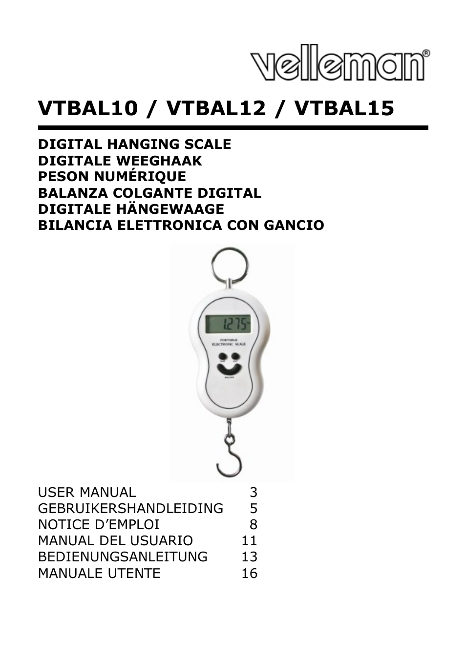 Velleman VTBAL10 User Manual | 25 pages