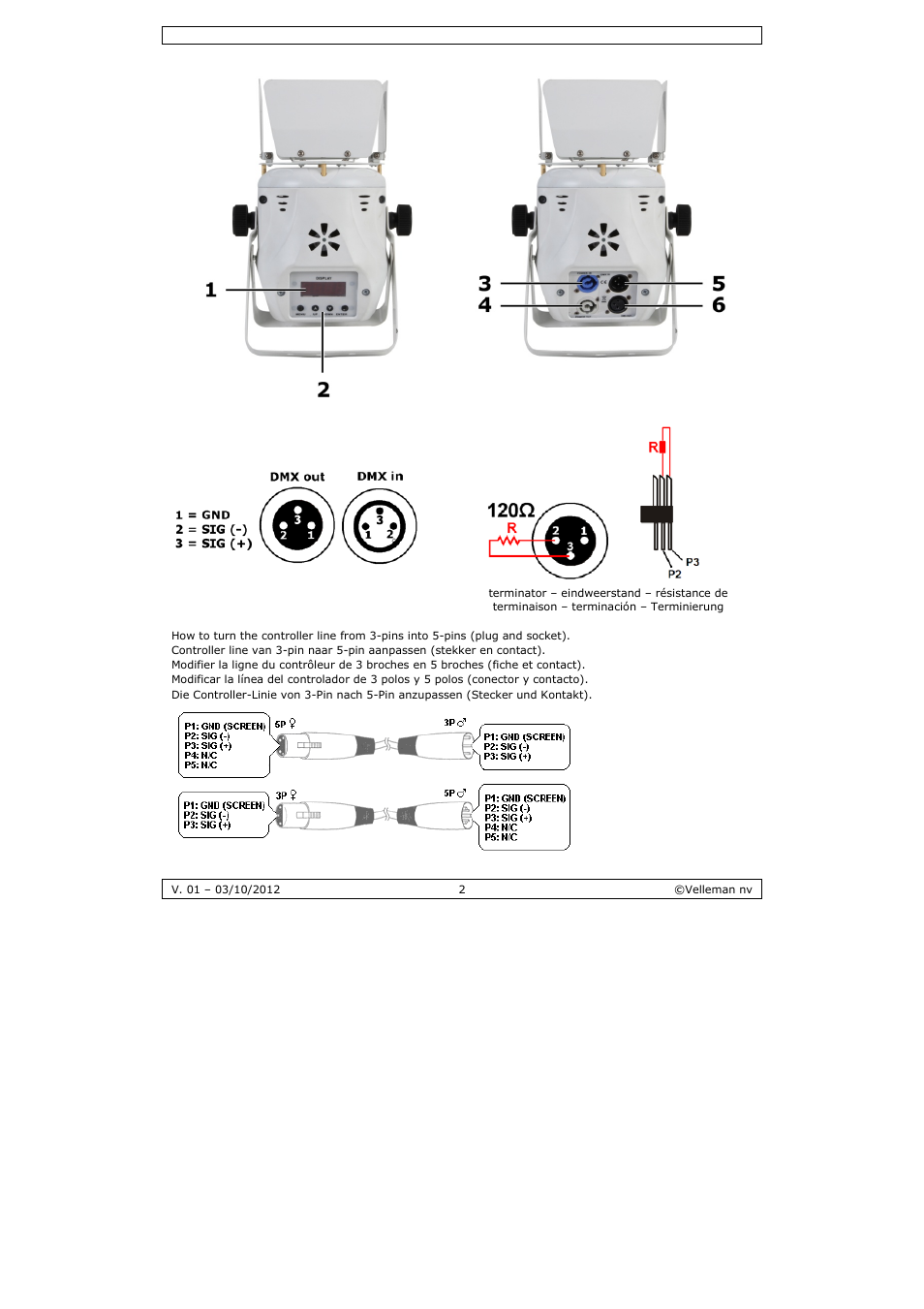 Velleman VDPLP710RGBWB User Manual | Page 2 / 34