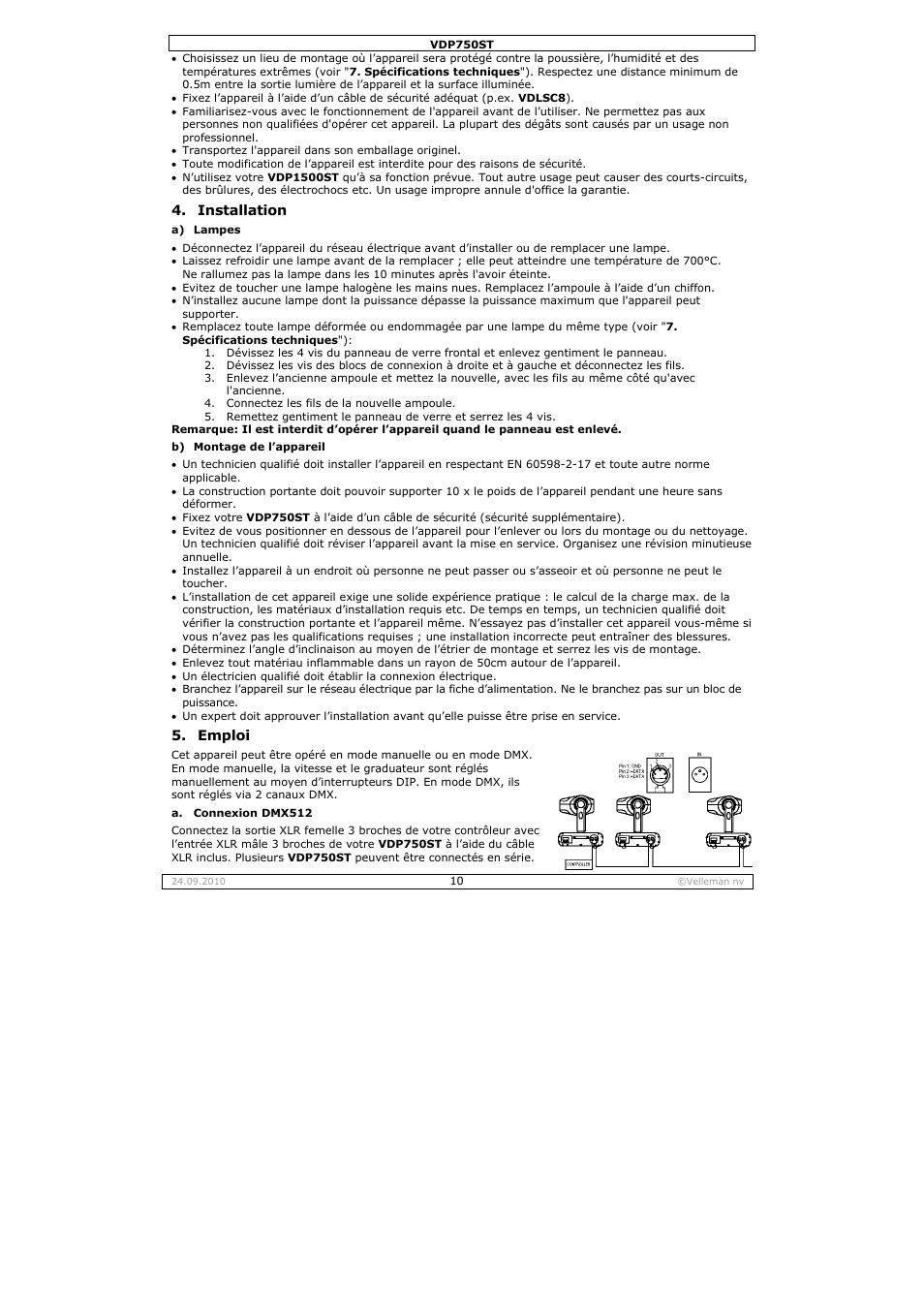 Velleman VDP750ST User Manual | Page 10 / 22