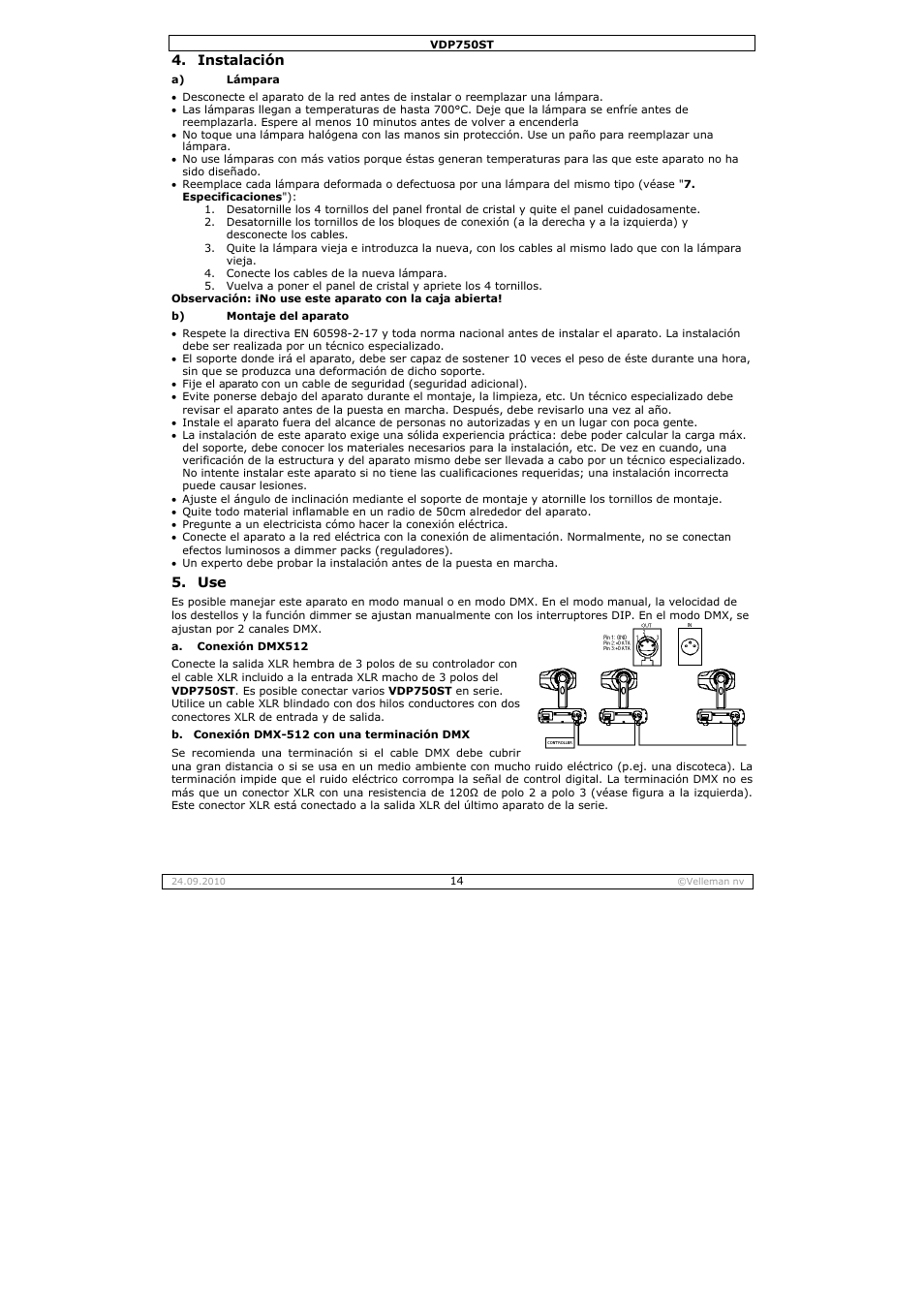 Velleman VDP750ST User Manual | Page 14 / 22