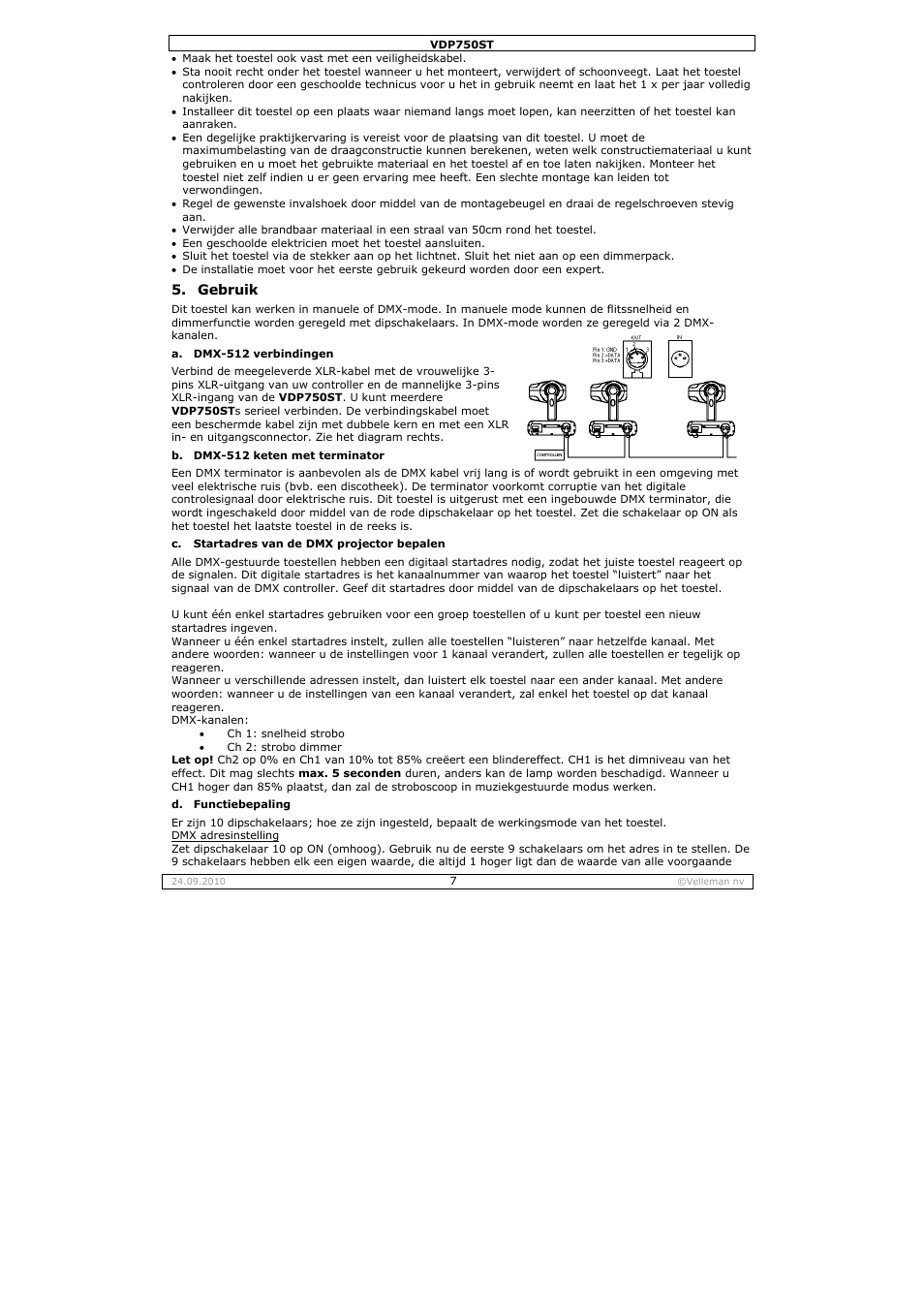 Velleman VDP750ST User Manual | Page 7 / 22