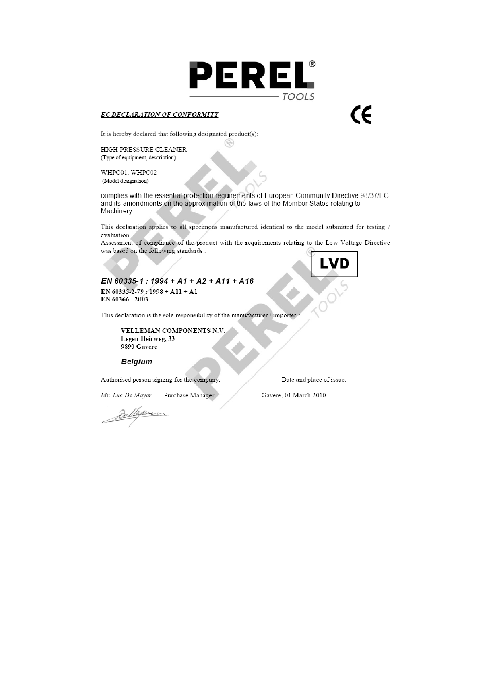 Velleman WHPC01 User Manual | Page 32 / 32