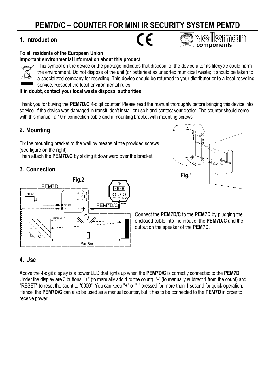 Velleman PEM7D _ C User Manual | 8 pages