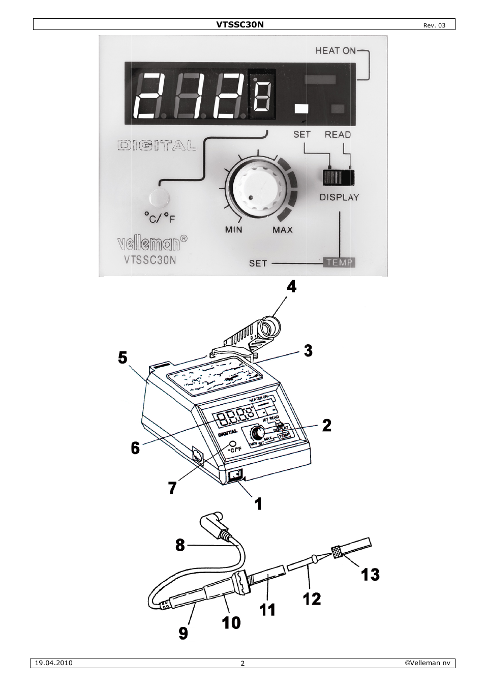 Velleman VTSSC30N User Manual | Page 2 / 16