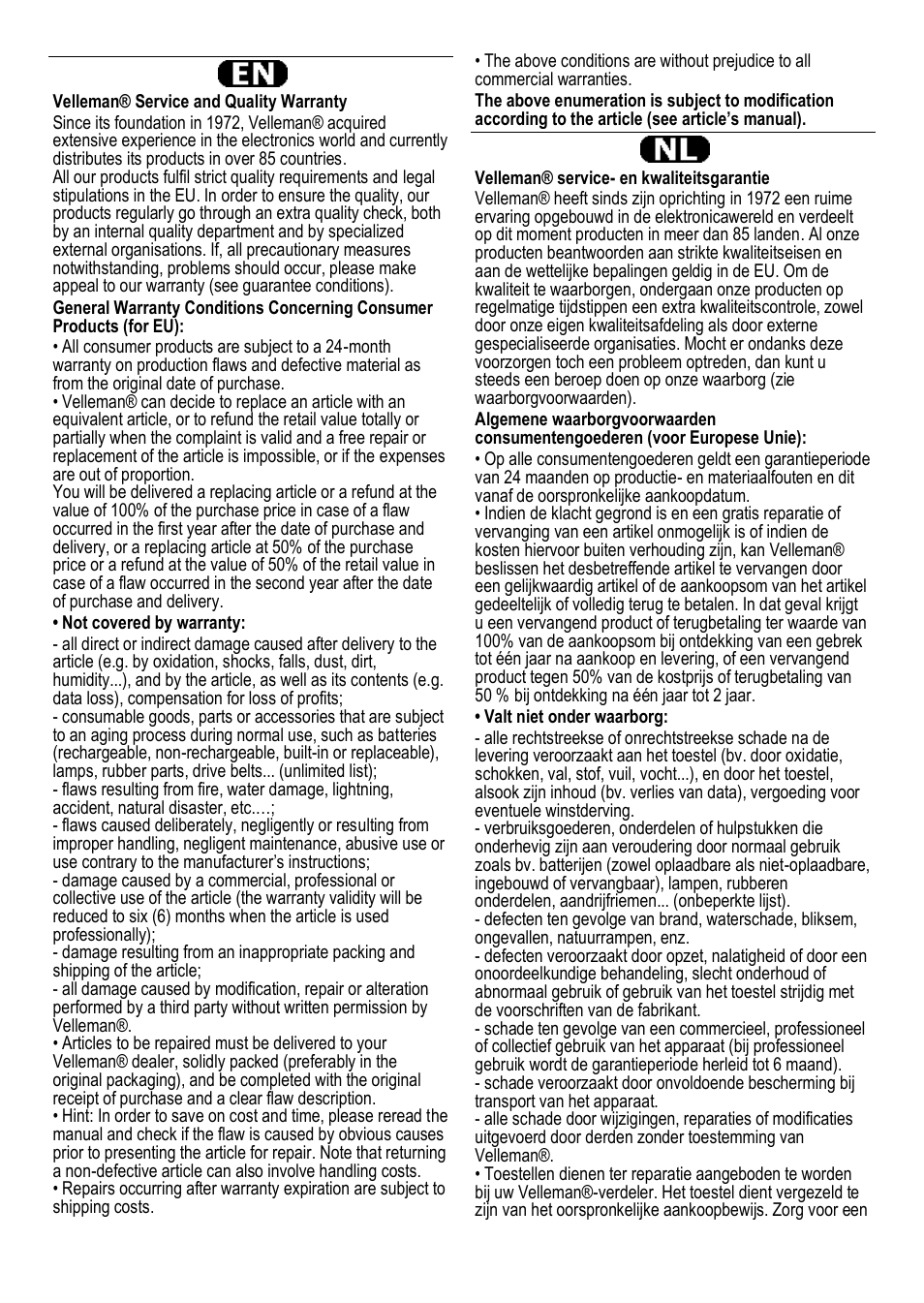 Velleman VDL150RGML User Manual | Page 26 / 28