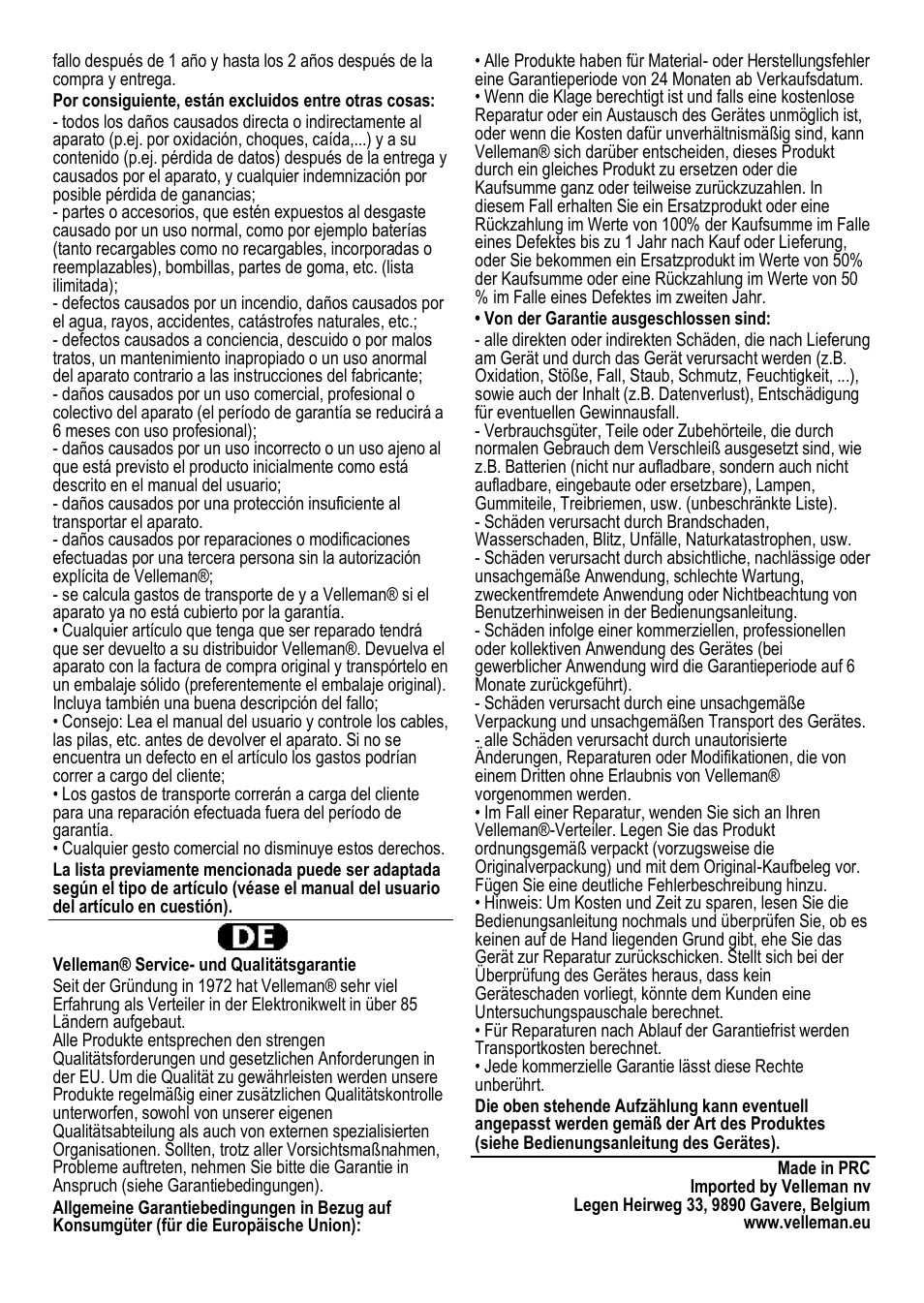 Velleman VDL150RGML User Manual | Page 28 / 28