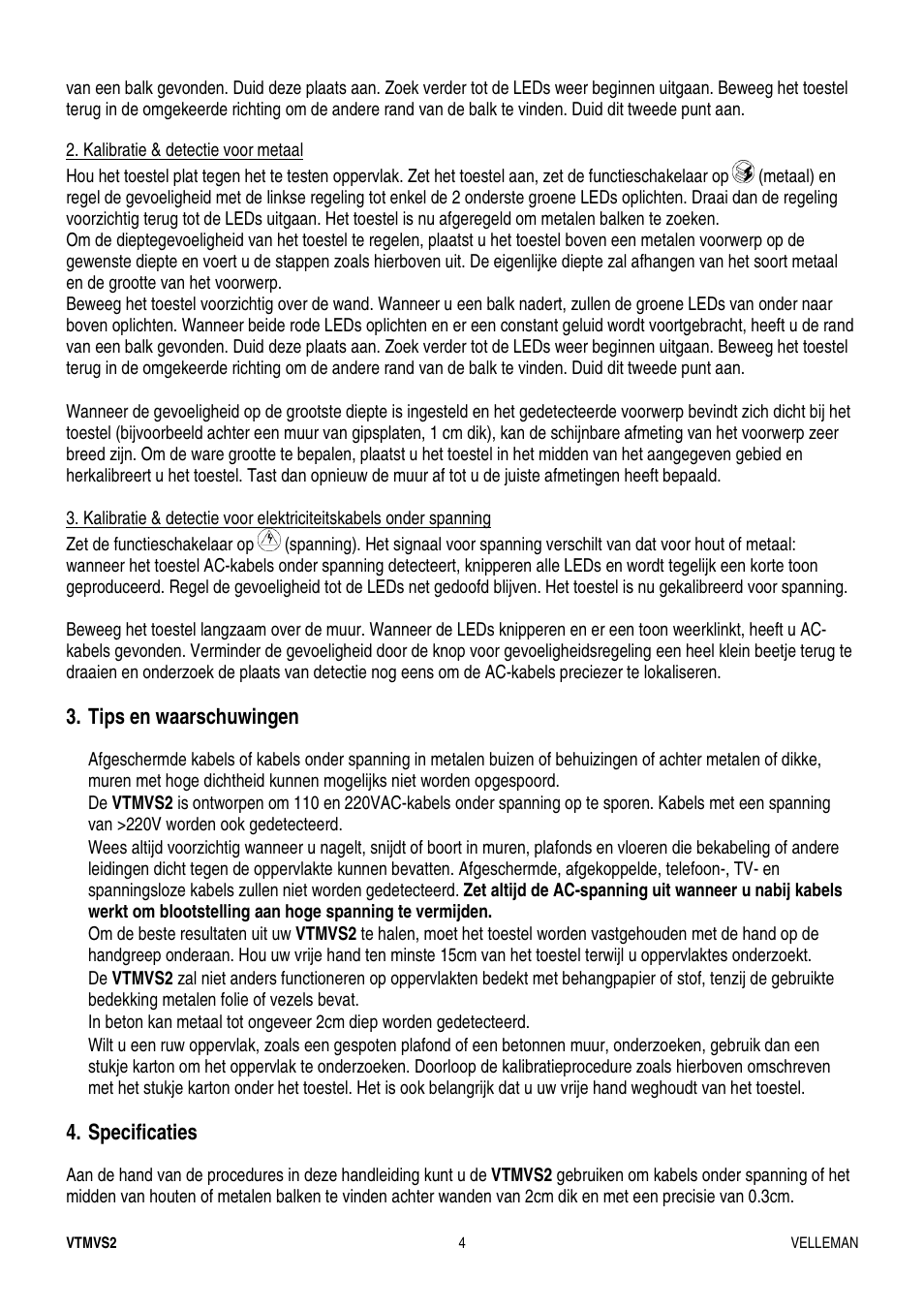 Velleman VTMVS2 User Manual | Page 4 / 11