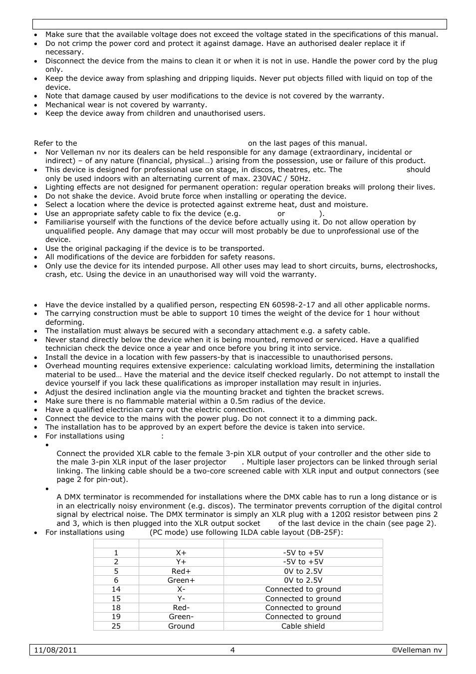 General guidelines, Mounting/connecting the device | Velleman VDP2301RGVLD10 User Manual | Page 4 / 45