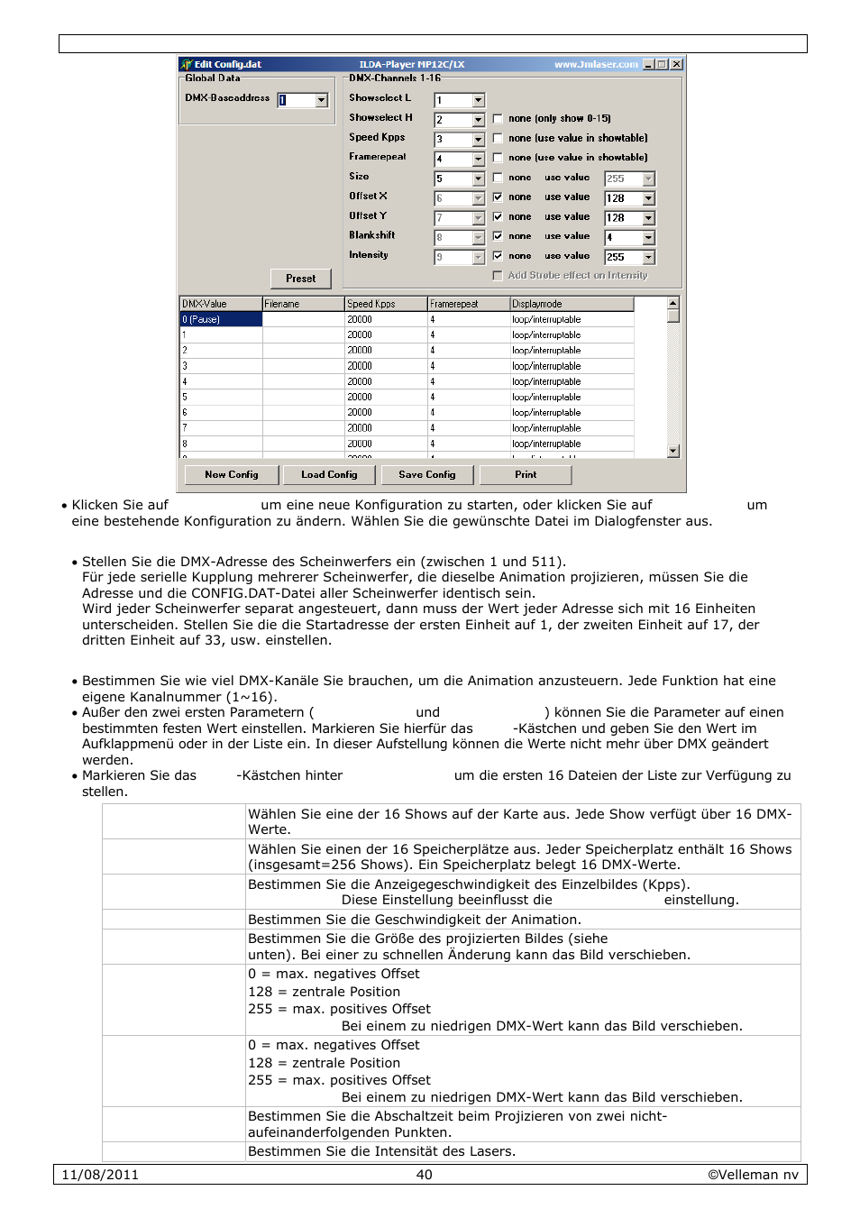Velleman VDP2301RGVLD10 User Manual | Page 40 / 45