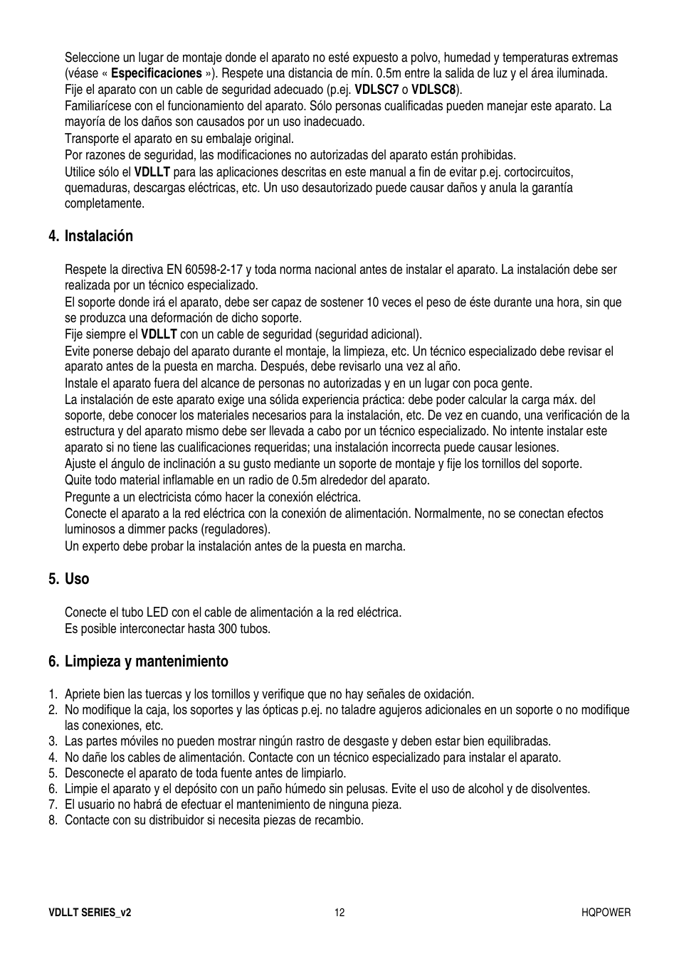 Velleman VDLLT series User Manual | Page 12 / 16