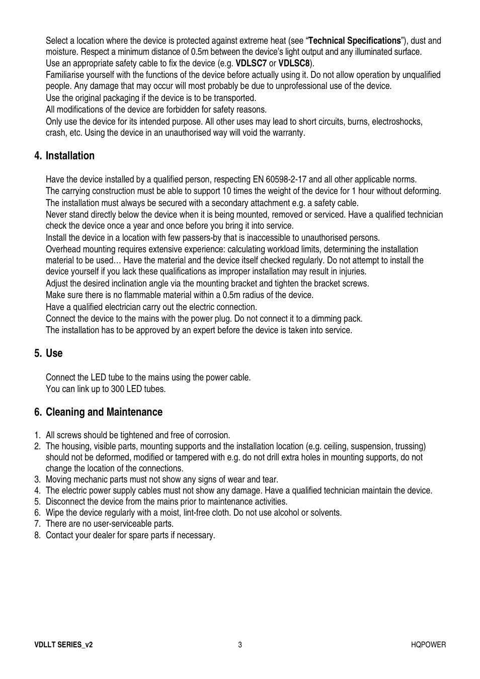 Velleman VDLLT series User Manual | Page 3 / 16