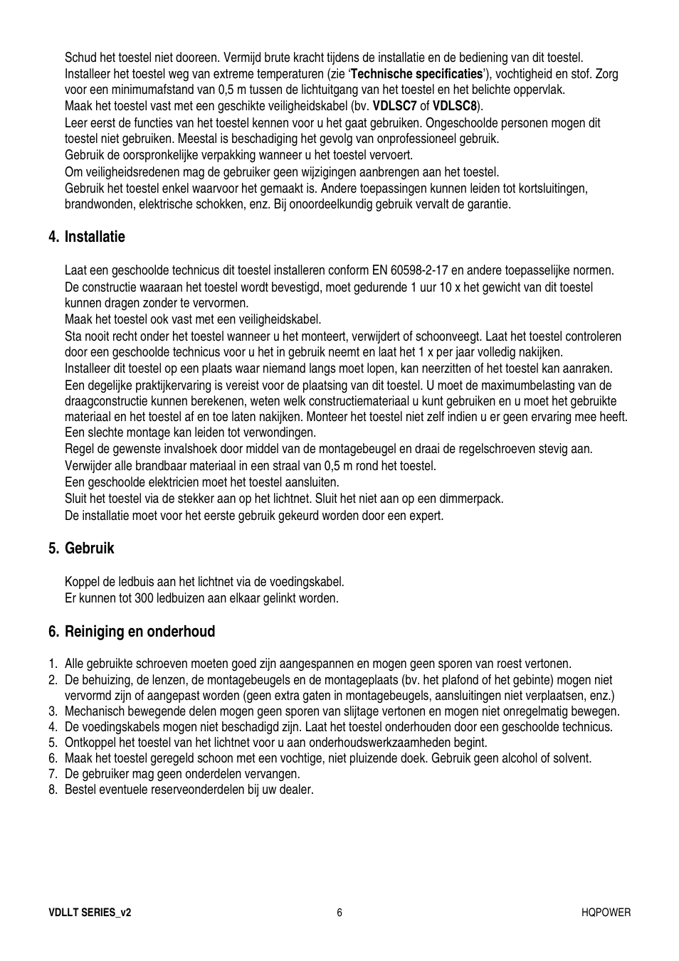 Velleman VDLLT series User Manual | Page 6 / 16