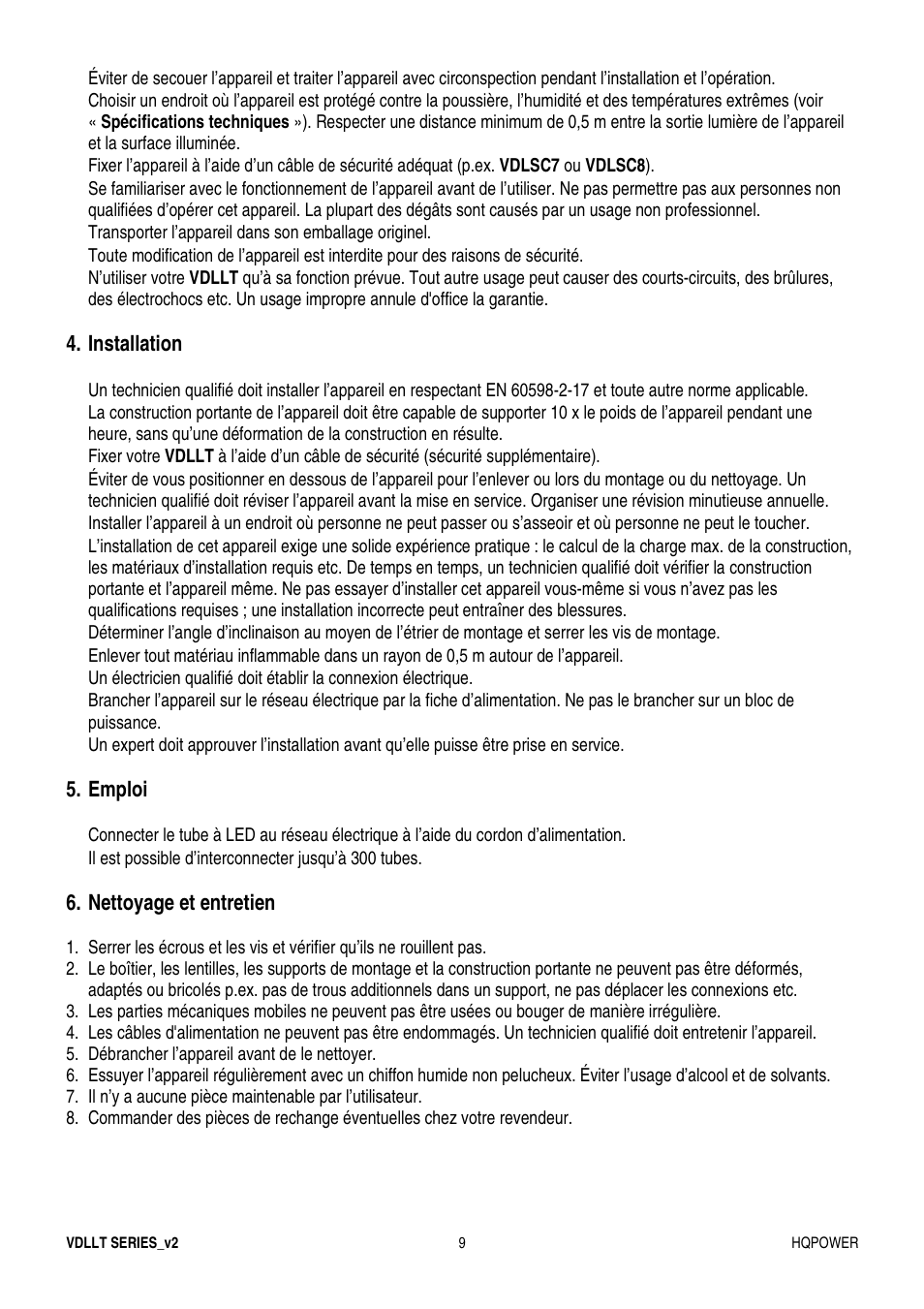Velleman VDLLT series User Manual | Page 9 / 16