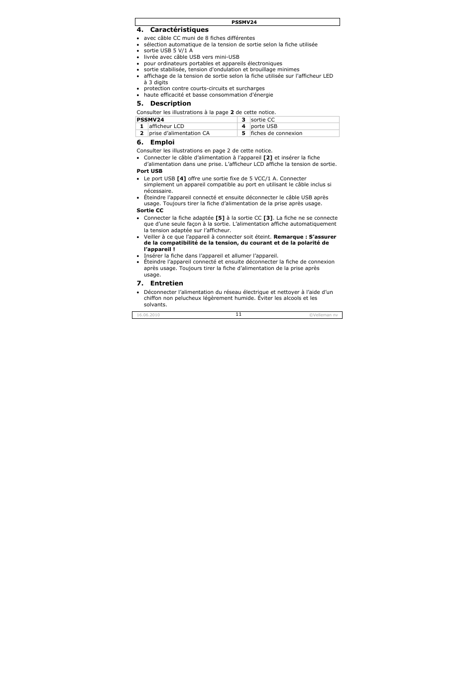 Velleman PSSMV24 User Manual | Page 11 / 23