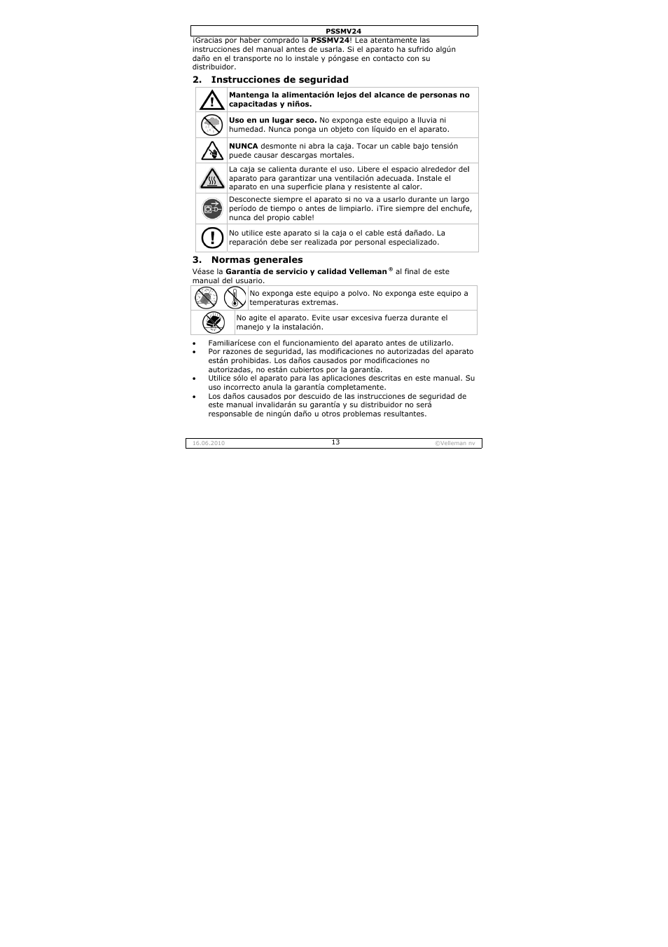 Velleman PSSMV24 User Manual | Page 13 / 23