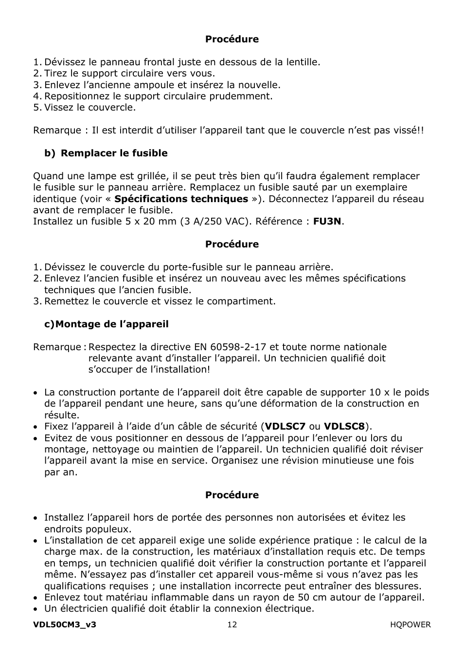 Velleman VDL50CM3 User Manual | Page 12 / 22