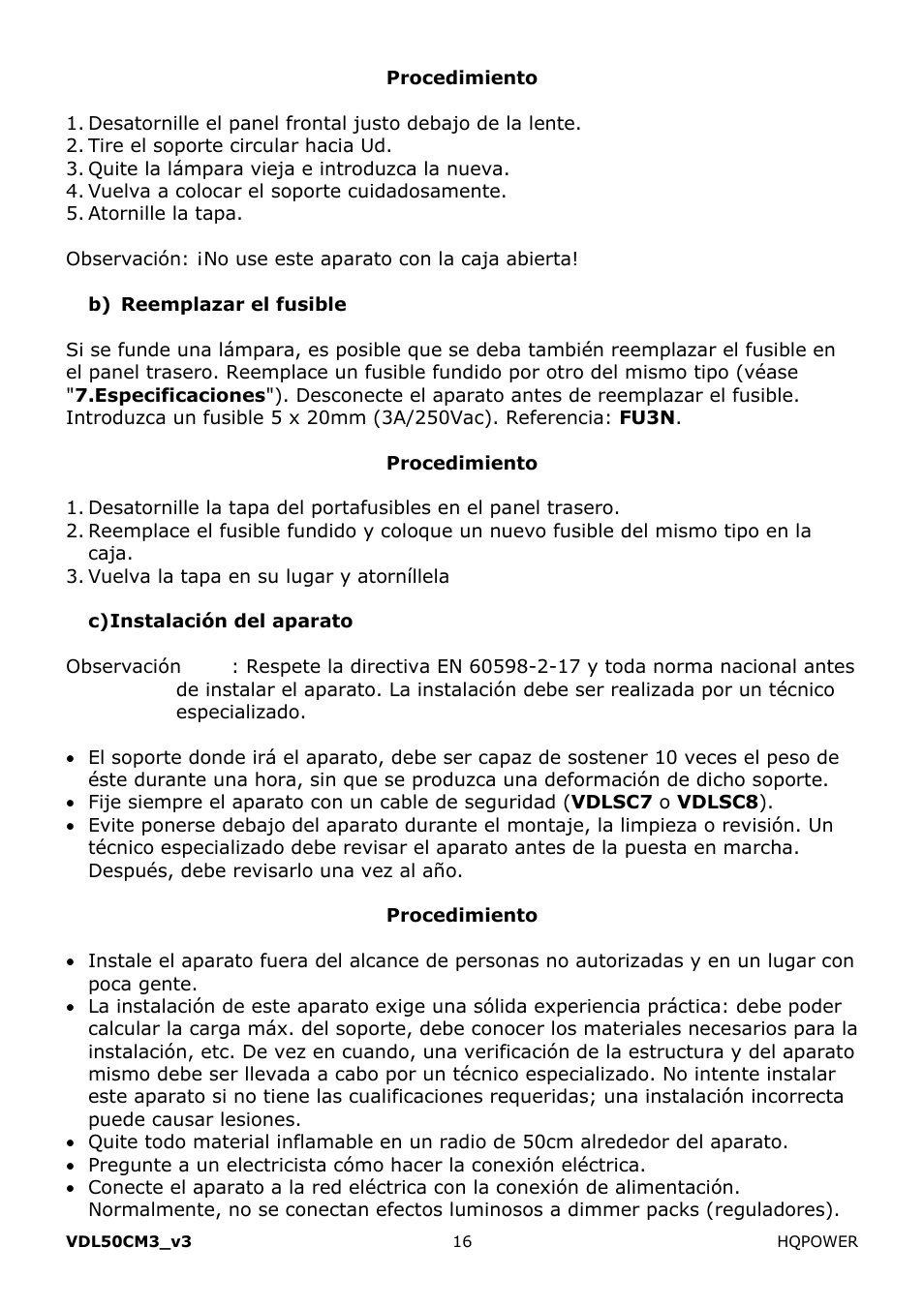 Velleman VDL50CM3 User Manual | Page 16 / 22