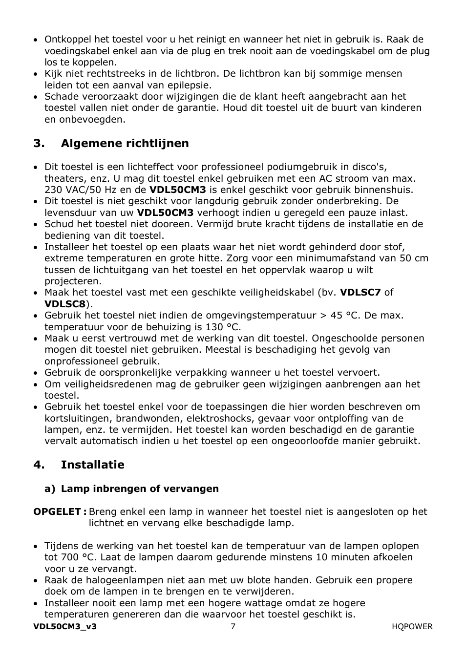 Velleman VDL50CM3 User Manual | Page 7 / 22