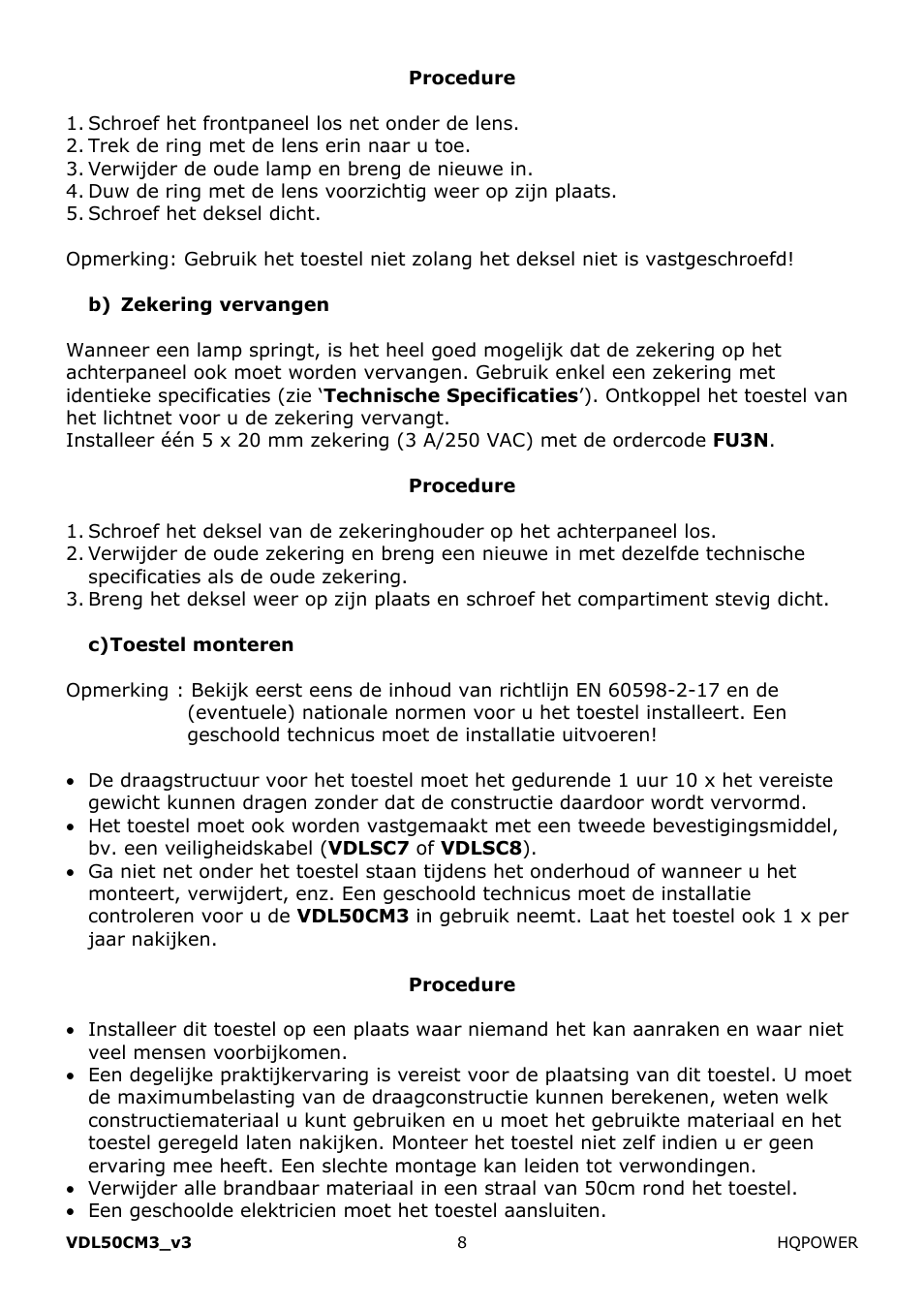 Velleman VDL50CM3 User Manual | Page 8 / 22