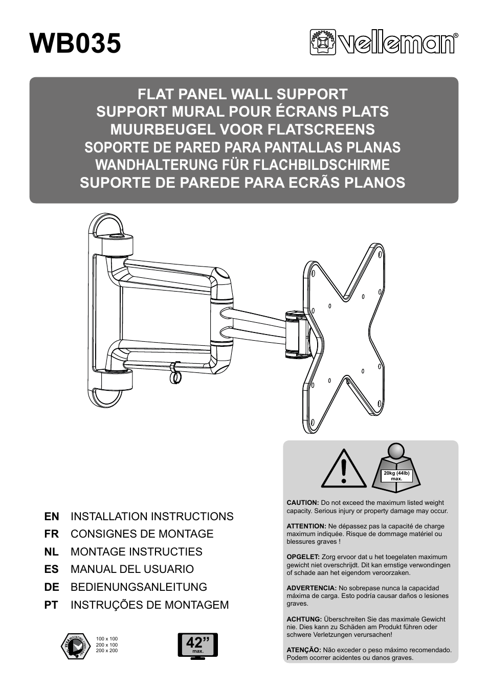 Velleman WB035 User Manual | 14 pages