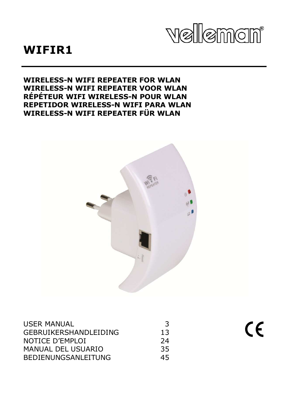 Velleman WIFIR1 User Manual | 55 pages